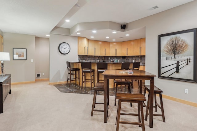 11560 Ashley Ct, Inver Grove Heights, MN 55077 - dining space with recessed lighting, light colored carpet, and baseboards