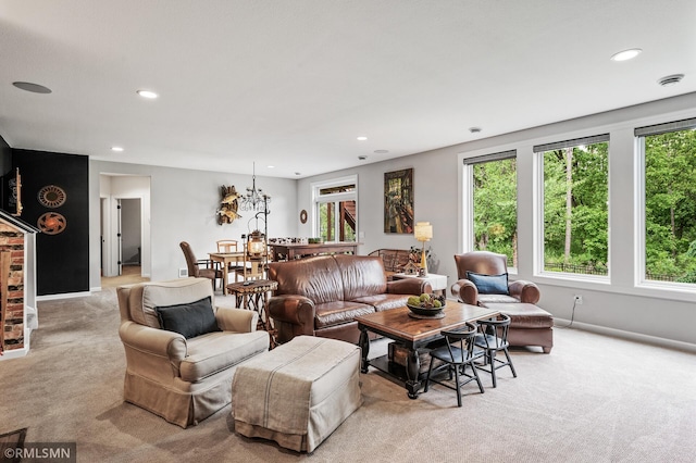 7023 61st St S, Cottage Grove, MN 55016 - living room with carpet, recessed lighting, and baseboards