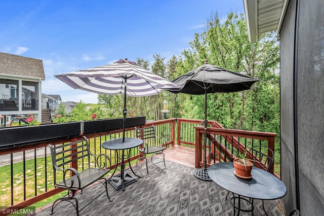 7023 61st St S, Cottage Grove, MN 55016 - deck featuring a yard