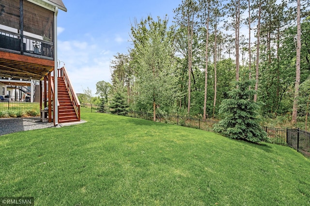 7023 61st St S, Cottage Grove, MN 55016 - view of yard with stairway and a sunroom