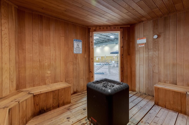 502 Cleveland Blvd W Unit 2400, Walker, MN 56484 - relaxing sauna / steam room with wooden ceiling, wooden walls, and hardwood / wood-style floors