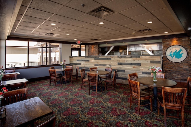502 Cleveland Blvd W Unit 2400, Walker, MN 56484 - carpeted dining room featuring a paneled ceiling