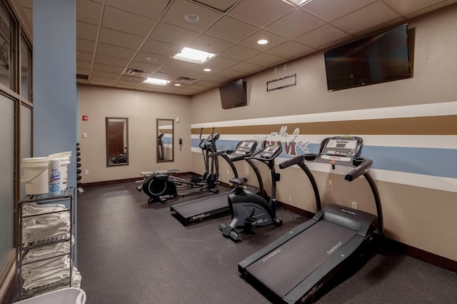 502 Cleveland Blvd W Unit 2400, Walker, MN 56484 - gym featuring baseboards and a drop ceiling
