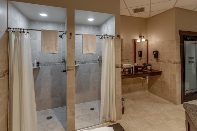 502 Cleveland Blvd W Unit 2400, Walker, MN 56484 - full bathroom with a tile shower and tile walls