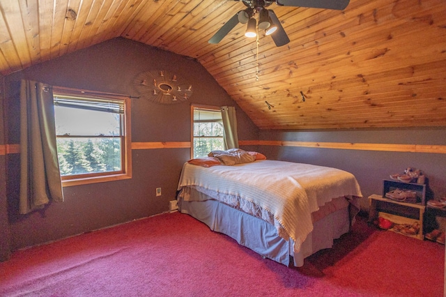 12926 Daisy Ln SW, Farwell, MN 56327 - carpeted bedroom with vaulted ceiling and a ceiling fan