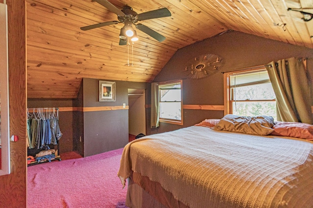 12926 Daisy Ln SW, Farwell, MN 56327 - carpeted bedroom featuring lofted ceiling and ceiling fan
