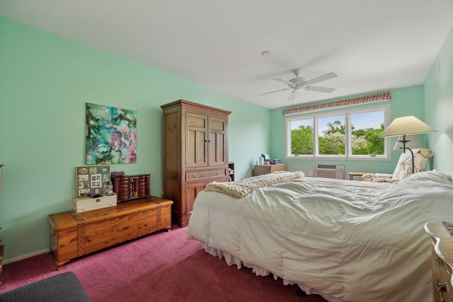 4360 Brookside Ct Unit 305, Edina, MN 55436 - bedroom featuring carpet, a wall mounted air conditioner, and a ceiling fan