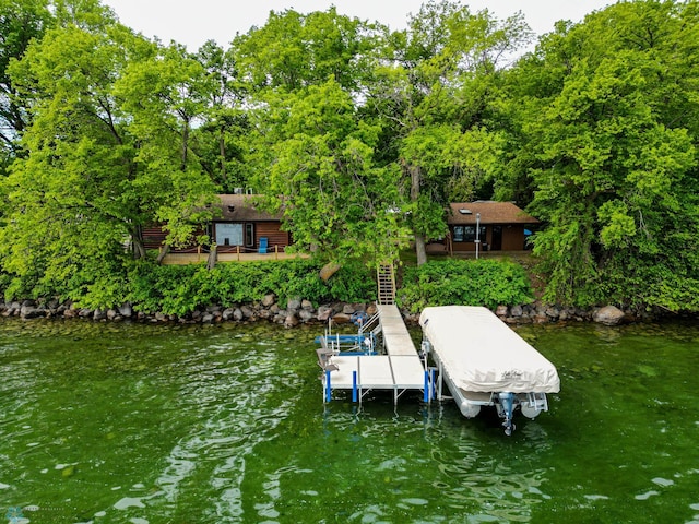 41780 Kansas Point Ln, Pelican Rapids, MN 56572 - dock featuring boat lift and a water view