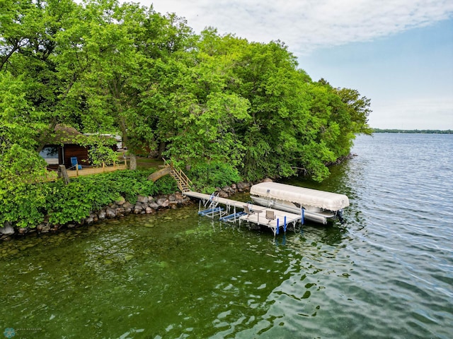 41780 Kansas Point Ln, Pelican Rapids, MN 56572 - dock area featuring a water view and boat lift
