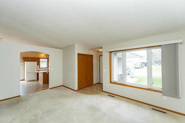 2225 Fisher Ct NW, Rochester, MN 55901 - unfurnished living room with arched walkways and light carpet