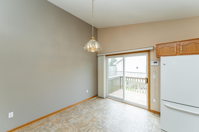 2225 Fisher Ct NW, Rochester, MN 55901 - unfurnished dining area with a chandelier and lofted ceiling
