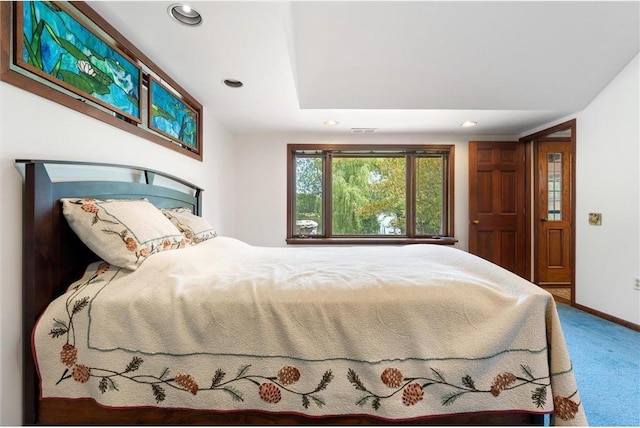 20907 Erickson Ln, Trade Lake, WI 54840 - bedroom featuring carpet flooring, recessed lighting, and baseboards