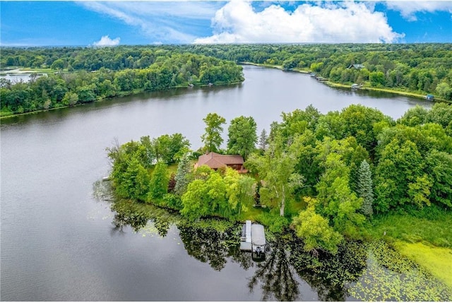 20907 Erickson Ln, Trade Lake, WI 54840 - aerial view of a heavily wooded area and a nearby body of water