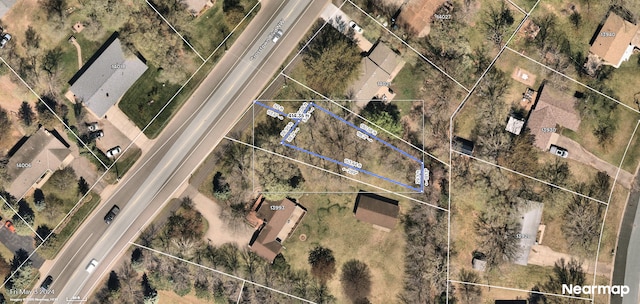 13993 Crosstown Blvd NW, Andover, MN 55304 - aerial overview of property's location with property parcel outlined