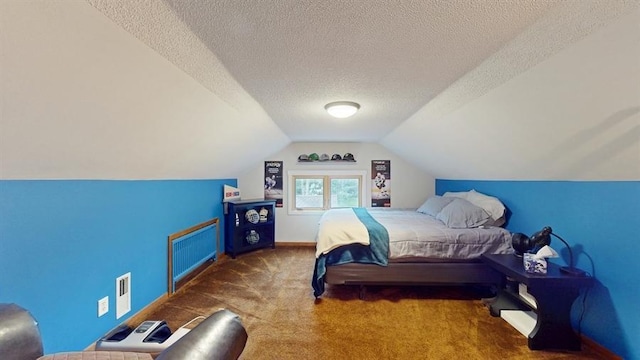 13993 Crosstown Blvd NW, Andover, MN 55304 - bedroom with a textured ceiling, carpet flooring, and vaulted ceiling