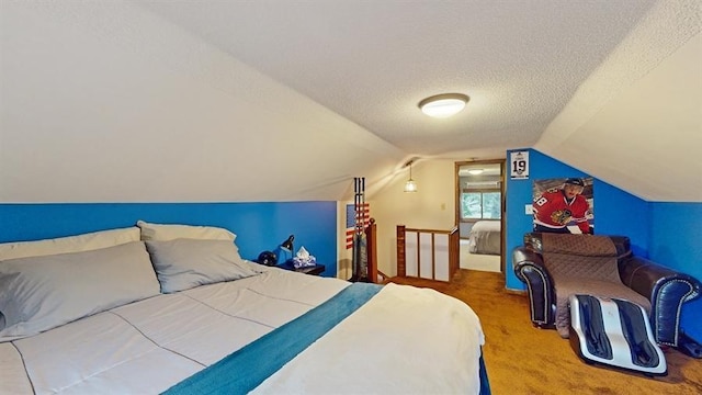 13993 Crosstown Blvd NW, Andover, MN 55304 - carpeted bedroom with lofted ceiling and a textured ceiling