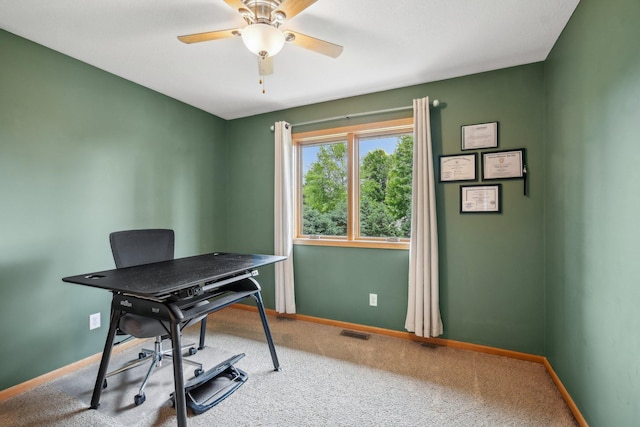 106 Prairie Grass Dr, Osceola, WI 54020 - home office with carpet floors and ceiling fan