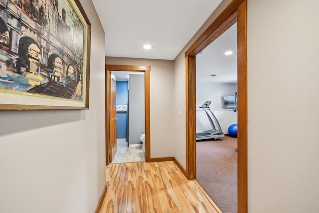 106 Prairie Grass Dr, Osceola, WI 54020 - corridor with recessed lighting and wood finished floors