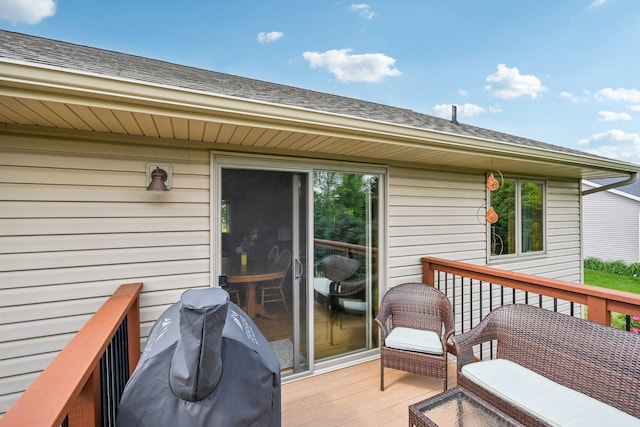 106 Prairie Grass Dr, Osceola, WI 54020 - wooden deck with a grill