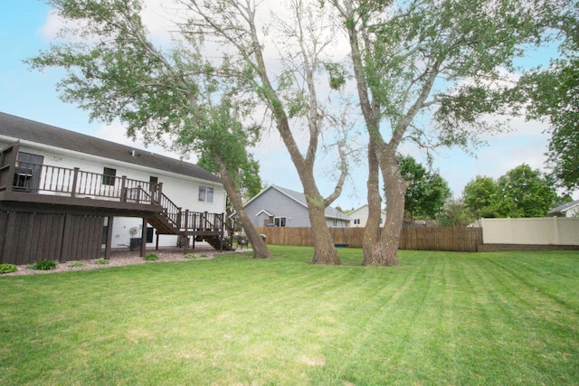 2109 Haughton Ave, North Mankato, MN 56003 - view of yard featuring stairway and a deck