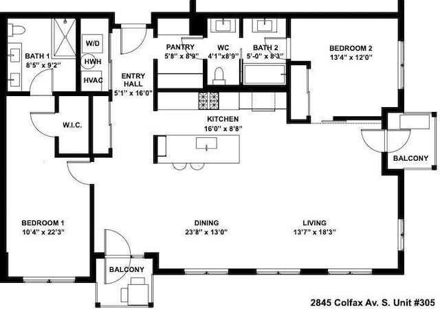 2845 Colfax Ave S Unit W305, Minneapolis, MN 55408 - property floor plan