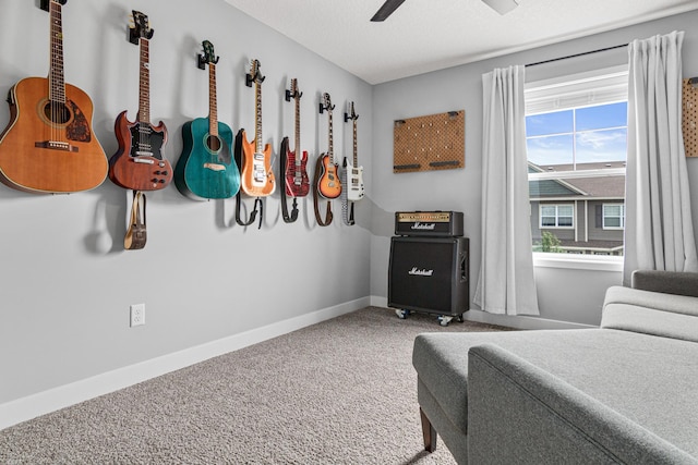 7243 Fall Dr, Lino Lakes, MN 55038 - carpeted bedroom with baseboards and ceiling fan