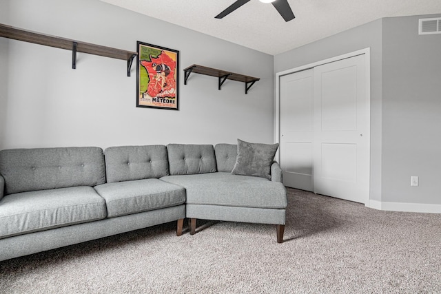 7243 Fall Dr, Lino Lakes, MN 55038 - living room with carpet floors and ceiling fan