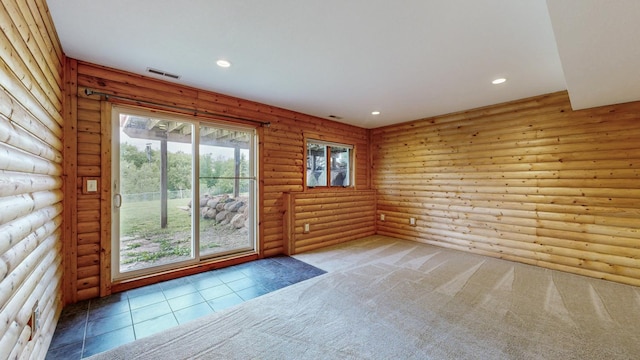 1364 Lone Stone Ct SE, Chatfield, MN 55923 - unfurnished room featuring rustic walls and recessed lighting
