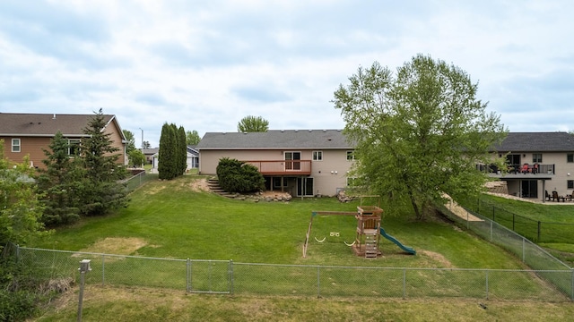 1364 Lone Stone Ct SE, Chatfield, MN 55923 - rear view of property featuring a playground and a wooden deck