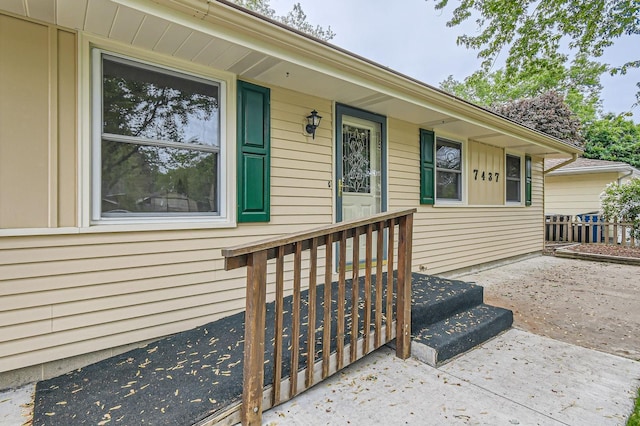 property entrance with a porch
