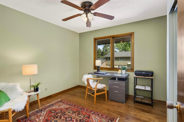 123 Windsor Ct, New Brighton, MN 55112 - office space with baseboards, a ceiling fan, and wood finished floors
