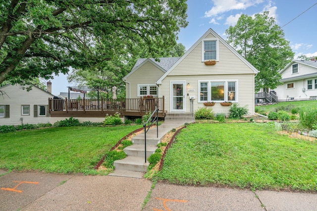 5805 Sunrise Dr, Minneapolis, MN 55419 - view of front of property with a deck and a front yard