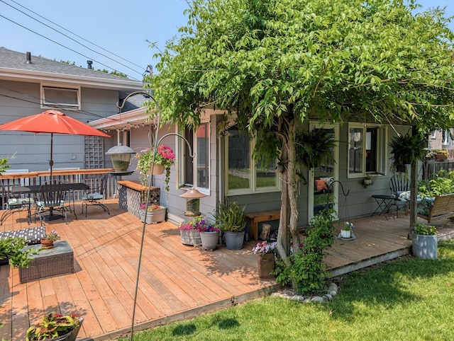 3466 Yukon Ave N, New Hope, MN 55427 - deck featuring outdoor dining area