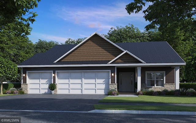820 Morrison Ave S, Annandale, MN 55302 - craftsman-style home with stone siding, asphalt driveway, and an attached garage