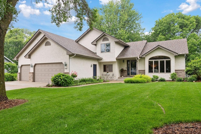 1378 Dunsmore Dr, Waconia, MN 55387 - view of front of house with a garage, a front lawn, driveway, and a shingled roof