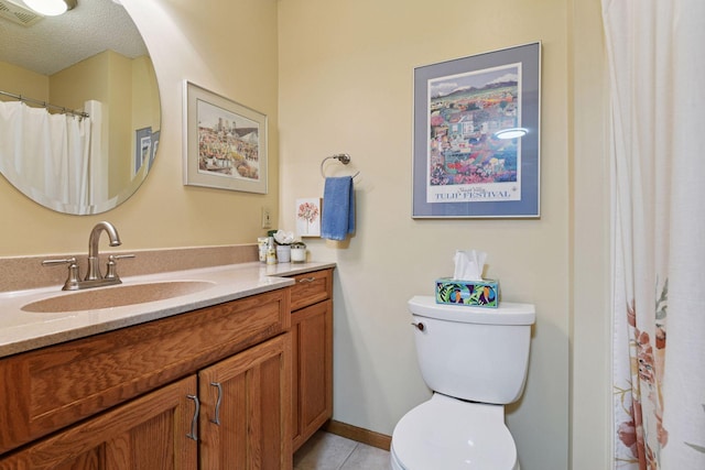 1378 Dunsmore Dr, Waconia, MN 55387 - full bath featuring vanity, toilet, tile patterned floors, and a shower with curtain