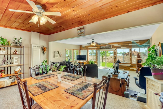 25934 Brolin Beach Rd, Detroit Twp, MN 56501 - carpeted dining area featuring a ceiling fan