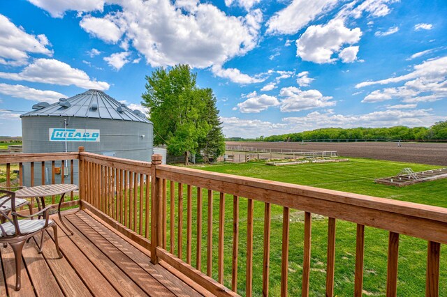 17690 Clayton Ave E, Vermillion Twp, MN 55068 - deck with a view of rural / pastoral area and a yard