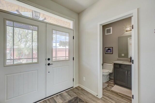 17690 Clayton Ave E, Vermillion Twp, MN 55068 - entryway featuring healthy amount of natural light, baseboards, and light wood-type flooring
