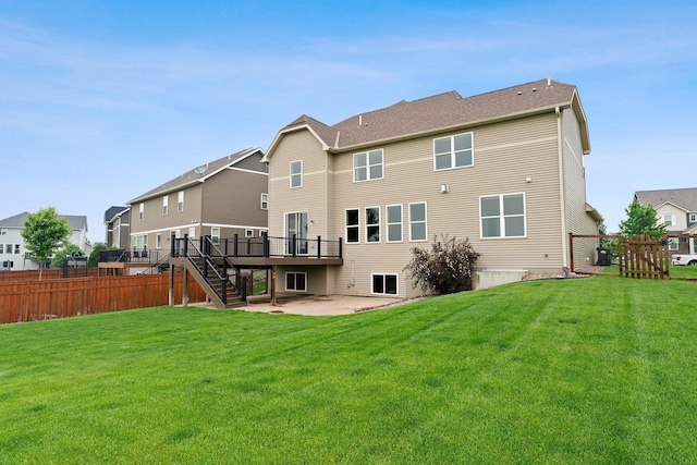 14111 Abercorn Ave, Rosemount, MN 55068 - rear view of house with stairway, a patio area, a deck, and a residential view