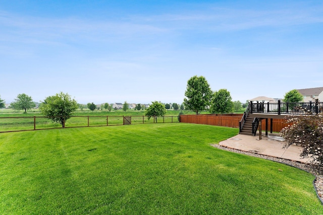 14111 Abercorn Ave, Rosemount, MN 55068 - view of yard with stairs, a patio area, and a deck
