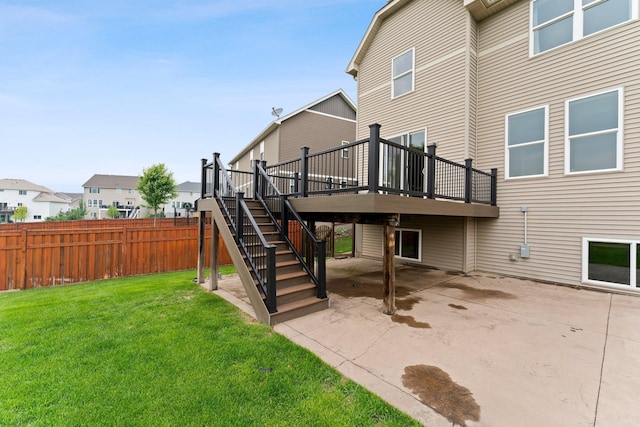 14111 Abercorn Ave, Rosemount, MN 55068 - back of house with a patio area, a wooden deck, stairway, and a residential view