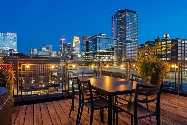 525 3rd St N Unit 511, Minneapolis, MN 55401 - deck at night featuring a view of city lights