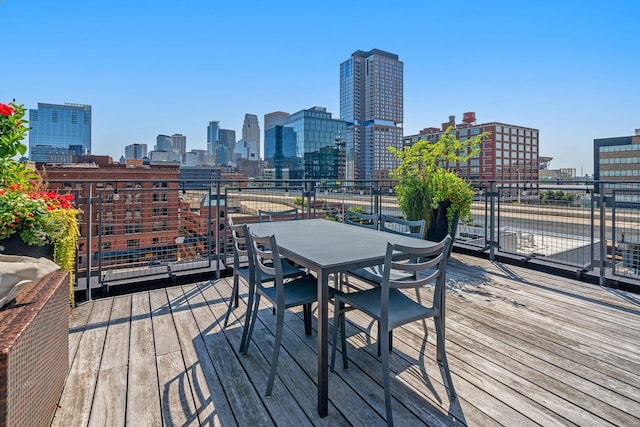 525 3rd St N Unit 511, Minneapolis, MN 55401 - wooden terrace with a skyline view and outdoor dining area