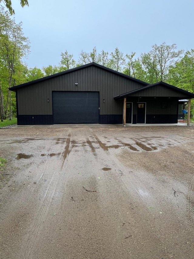 garage with a garage