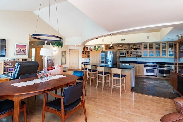 404 8th St S Unit 303, Fargo, ND 58103 - dining area featuring high vaulted ceiling