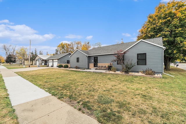 506 8th Ave SW, Pipestone, MN 56164 - ranch-style house featuring a front lawn, driveway, a garage, and a shingled roof