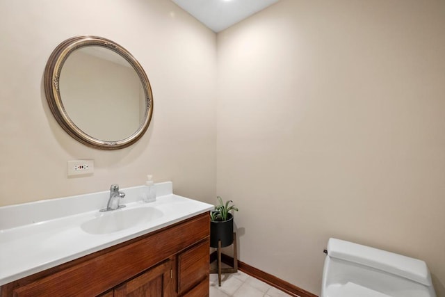 2725 Pilgrim Ln N, Plymouth, MN 55441 - half bathroom with vanity and tile patterned floors