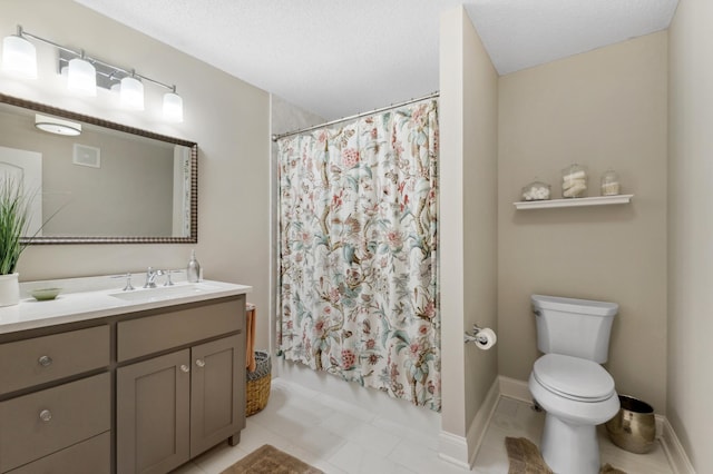 2244 Water Lilly Ln Unit 405, Eagan, MN 55122 - bathroom featuring toilet, vanity, tile patterned floors, and shower / bath combination with curtain