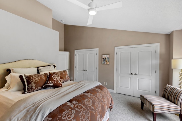 2244 Water Lilly Ln Unit 405, Eagan, MN 55122 - carpeted bedroom featuring lofted ceiling, a ceiling fan, and baseboards